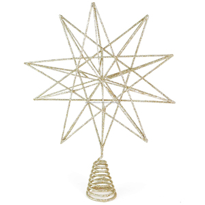 Joyful Topper cuero hecho a mano Natividad estrella árbol Topper árbol de Navidad decoración Vintage moderno ornamento por Ambience Lifestyle - Product Image 1