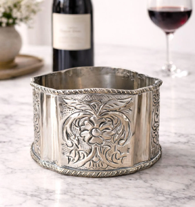 Unique Modern Elegant Design Silver plated Wine Coaster Embossed Print Design For Hotel & Restaurant Table Use - Product Image 1
