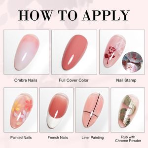 Gel de Pintura Degradado Limegirl, 9 Colores Brillantes Ombre, Set de Manicura Francesa UV para Esmalte de Uñas y Pigmento - Product Image 4