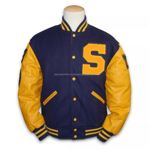 Veste universitaire de baseball d'hiver à logo personnalisé pour hommes, manches longues, laine/polyester, col montant boutonné style letterman, imperméable - Product Image 4