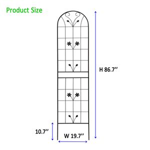 Traliccio da Giardino in Metallo da 90 cm (Confezione da 2) - Nero Antiruggine 220x50 cm Supporto per Piante Rampicanti - Product Image 4