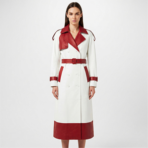 Abrigo de Cuero de Moda para Mujer, Gabardina de Cuero de Alta Calidad, Abrigo Largo de Cuero con Botones para Mujer, Abrigo de Cuero con Bolsillos para Mujer - Product Image 1