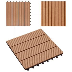 22 pz 11.8 "x 11.8" 2 mq WPC Teak pavimentazioni colorate per esterni e rivestimento a parete per giardino giardino e molto altro ancora! - Product Image 4