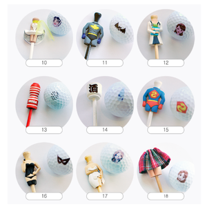 Ensemble de tees et balles de golf en bambou et caoutchouc avec des tees durables et écologiques, motif amusant - Product Image 4