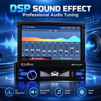 HANTUE Écran Rétractable Lecteur MP5 7 Pouces 1 Din Autoradio Android 15 CarPlay Android Auto 2+64G Audio