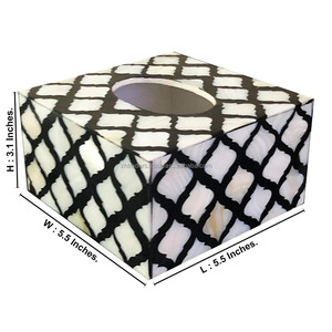 Boîte à mouchoirs MOP haut de gamme, incrustation de coquillages faite à la main, étanche, écologique, distributeur personnalisé avec logo pour les maisons arabes et les cadeaux - Product Image 1