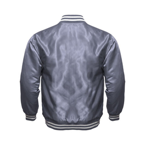 Satin Bomber Versity <b>Jacket</b> Custom Embroidery Silk Satin Varsity Quilted <b>Jacket</b> Baseball <b>Jacket</b> Pakistan - Product Image 2