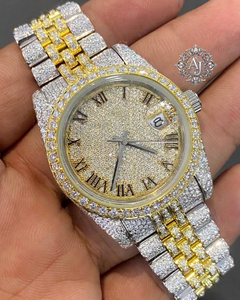 Montre Bracelet Automatique Mécanique ETA en Acier Inoxydable avec Cadran Hip Hop et Moissanite Glacée, Date, Luxe, Mode AFAR JEWELS - Product Image 1