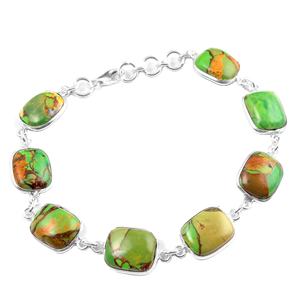 925 Sterling Silver Chain Bracelet Turquoise Jasper Gemstone Bezel Setting bracelet fait à la main en gros bijoux - Product Image 1