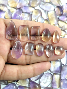 Ametrine Cabochons Natural Quartz <b>Opal</b> Crystal Gemstone Spectacular Color Loose Gemstones - Product Image 3