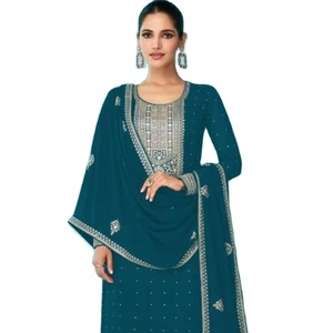Listo para usar TV Actriz en serie Estilo Multi Codificación y secuencia Trabajo Cuello redondo Borde de encaje Tres piezas Salwar Kameez para adultos - Product Image 1
