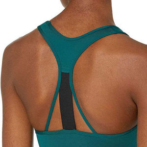 Women's Racerback Sports Bra Crew Neck Ribbed High Support Quick Dry Breathable Yoga <b>Top</b> Solid Color Seamless Design <b>Crystal</b> - Product Image 6