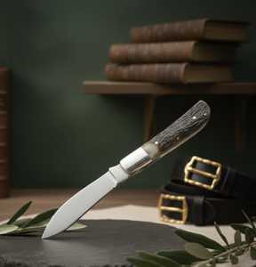 Cuchillo de Camping con Hoja de Acero Inoxidable y Funda de Cuero Marrón, Cuchillo de Supervivencia para Exteriores - Product Image 4