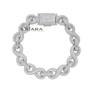 <b>Indian</b> Supplier Chain Bracelet 925 <b>Silver</b> Rhodium Plated Elegant Fashion Jewelry For Women Available At Wholesale Price - Product Image 2