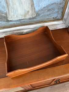 Minimalist Teak Wood Desk Organizer with Paper Tray - Aqdus Saleem - Product Image 4