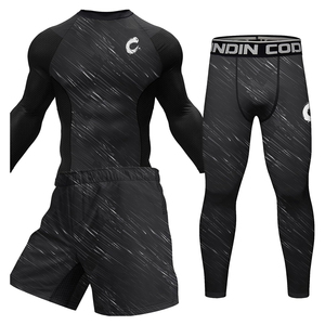 Men's Rash Guard Set Three Quarter Sleeve Sublimation Printed Quick Dry <b>Athletic</b> Training Kit Sports Wear - Product Image 4