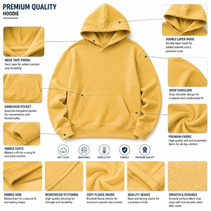เสื้อฮู้ดโอเวอร์ไซส์ผู้หญิง สีพื้น แขนยาว ผ้าฝ้ายฟลีซ ระบายอากาศได้ดี เป็นมิตรกับสิ่งแวดล้อม ย้อมสีแบบ Garment Dyed เสื้อพูลโอเวอร์สำหรับฤดูหนาว - Product Image 6