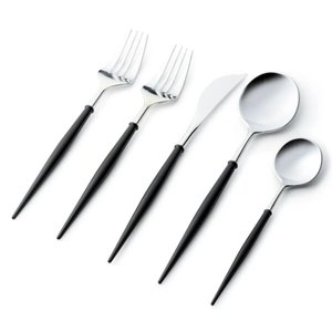 Juego de Cubiertos de Acero Inoxidable con Diseño de Plumas y Mango de Latón, Juego de Cubiertos Plateados para Decoración de Mesa en Hogar, Bodas y Fiestas - Product Image 2
