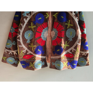 Hand Embroidered Breathable <b>Velvet</b> <b>Jacket</b> <b>Women</b> Mandarin Collar Floral Pattern Full Sleeve Autumn Bohemian Style Eco-Friendly - Product Image 5