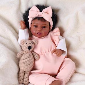 Muñeca Realista de Vinilo Babeside de 20 Pulgadas, Bebé Afroamericana Recién Nacida, Cuerpo de Tela Suave, Muñeca para Niños, Regalo - Product Image 1