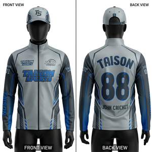 Veste d'entraînement de cricket pour hommes 280 GSM en polyester interlock, couleur moutarde et noir, ensemble uniforme personnalisé avec broderie par sublimation pour équipe - Product Image 4