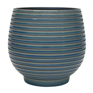 Maceta Grande de Cerámica Esmaltada Lynlee - Azul, para Plantas de Interior y Exterior - Product Image 1
