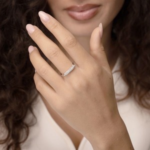 Anillo de Boda con Diamantes Cultivados en Laboratorio de Corte Redondo de 1.45CT en Oro Blanco de 9K, Diseño Floral, Anillo de Aniversario para Mujer, Joyería Fina Personalizada - Product Image 6