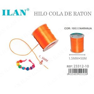 Cordoncino a coda di topo ILAN 1,5 mm x 50 m arancione per la creazione di gioielli - Product Image 3