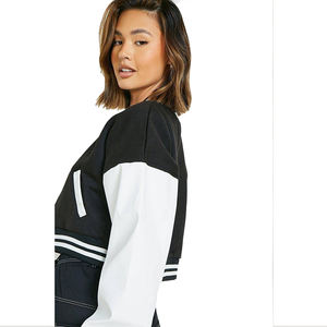 Vestes universitaires personnalisées brodées de haute qualité pour femmes, en laine et cuir de veau, vêtements d'hiver respirants à finition unie - Product Image 3