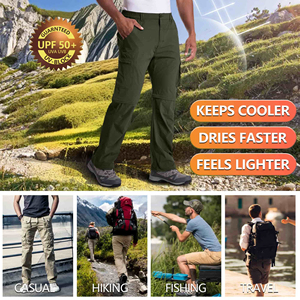 Pantalones de senderismo y pesca para hombre, elásticos, de secado rápido, personalizados, pantalones casuales para exteriores, pantalones de senderismo con protección solar - Product Image 5