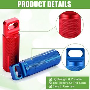 Lot de 4 organiseurs de pilules portables pour porte-clés, étuis de voyage étanches en aluminium hermétiques, porte-pilules assortis pour rangement sur porte-clés - Product Image 3