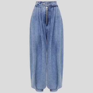 Jeans taille haute pour femmes, coupe large, style baggy, denim ample, streetwear, mode décontractée, OEM, vente en gros personnalisée - Product Image 3