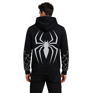 Nouveau style 2026 – Sweat à capuche homme motif araignée avec poche kangourou, 100 % coton 400 g/m², streetwear hiver pour homme - Product Image 2