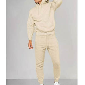 Ensemble de survêtement à capuche pour homme, couleur unie, sweat-shirt et pantalon en coton, tenue décontractée pour l'automne - Product Image 4