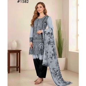 Conjunto de Túnica Georgette de Alta Calidad, Salwar Farshi con Estampado Digital, Dupatta de Muselina, Traje de 3 Piezas Listo para Usar, Estilo Boutique - Product Image 1