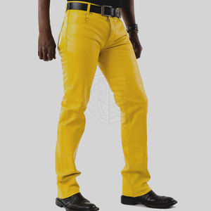Pantalon en cuir véritable léger et décontracté pour homme, coupe droite, dernière conception, fabrication usine, vente chaude, haute qualité, vente en gros - Product Image 2