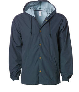 Waterproof Hood <b>Coaches</b> Jacket Custom Wholesale Super Lightweight Water Resistant Nylon Windbreaker Foldable Design - Product Image 5
