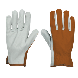 Gants de travail en cuir pleine fleur robustes avec poignet réglable, résistance à la chaleur, sécurité industrielle, flexibilité 11 oz - Product Image 3