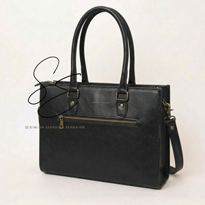 Bolso de cuero artesanal, bolso tote de cuero genuino con pelo, bolso con correa cruzada grabada, bolso de oficina de cuero auténtico - Product Image 4