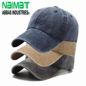 Premium Washed Cotton Baseball Cap Featuring Vintage Denim Texture Adjustable Strap Back Sporty Breathable Sun <b>Hat</b> Daily Wear - Product Image 1