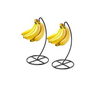 Juego de 2 Soportes para Plátanos, Modernos, con Gancho para Colgar en la Cocina o en la Encimera. Soporte para Plátanos en Acabado Níquel Satinado - Product Image 1