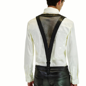 Tirantes de Cuero Negro con Hebillas de Hierro de 3.5cm de Ancho Ajustables para Hombre - Product Image 3