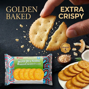100% Fresh Coconut Crispy Coconut Crackers Sweet 160g Round Snack | ODM Available Vietnamese Factory Direct - Product Image 1