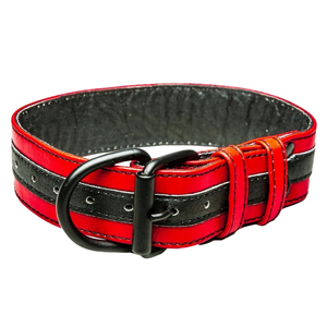 ปลอกคอสุนัขหนังสีดำพร้อมหัวเข็มขัดแบบ D-Ring ปรับขนาดได้ อุปกรณ์เสริมสำหรับสัตว์เลี้ยง - Product Image 4