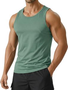 Trending Men's Tank Top Solid <b>Navy</b> Blue O-Neck Knitted Tank Top Quick Dry Sporty Fitness Wear Tank Top Plain Dyed Tank Top - Product Image 4