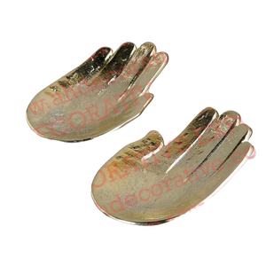 ถาดเสิร์ฟทองเหลืองโบราณในมือมนุษย์รูปร่างโรงแรมถาดสลัดโลหะโค้งมือสำหรับวางโต๊ะ - Product Image 1