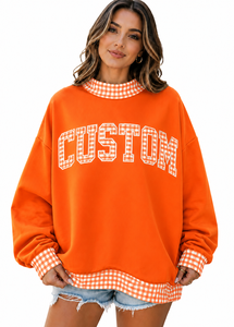 Pull à col montant à carreaux rouges et blancs pour femme, style universitaire tendance, vente en gros pour boutiques et fournisseurs - Product Image 6
