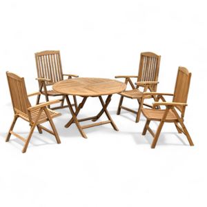 <b>Round</b> <b>Folding</b> Chair and <b>Table</b> Wooden With Minimalist Design For Home Furniture Decoration and Garden Furniture - Product Image 4