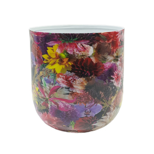 Ensemble de 2 pots de fleurs ronds en fer émaillé de luxe, design élégant, petite taille, pour la décoration intérieure et extérieure, best-seller - Product Image 1