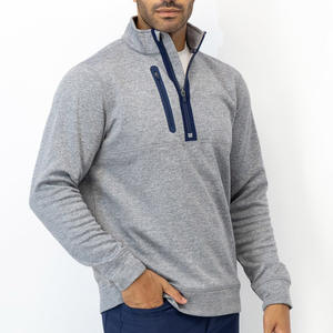 Pulls à col roulé pour hommes avec logo brodé personnalisé, fabriqués en usine, à manches longues, demi-zip, décontractés, sweat-shirt à capuche unisexe - Product Image 2